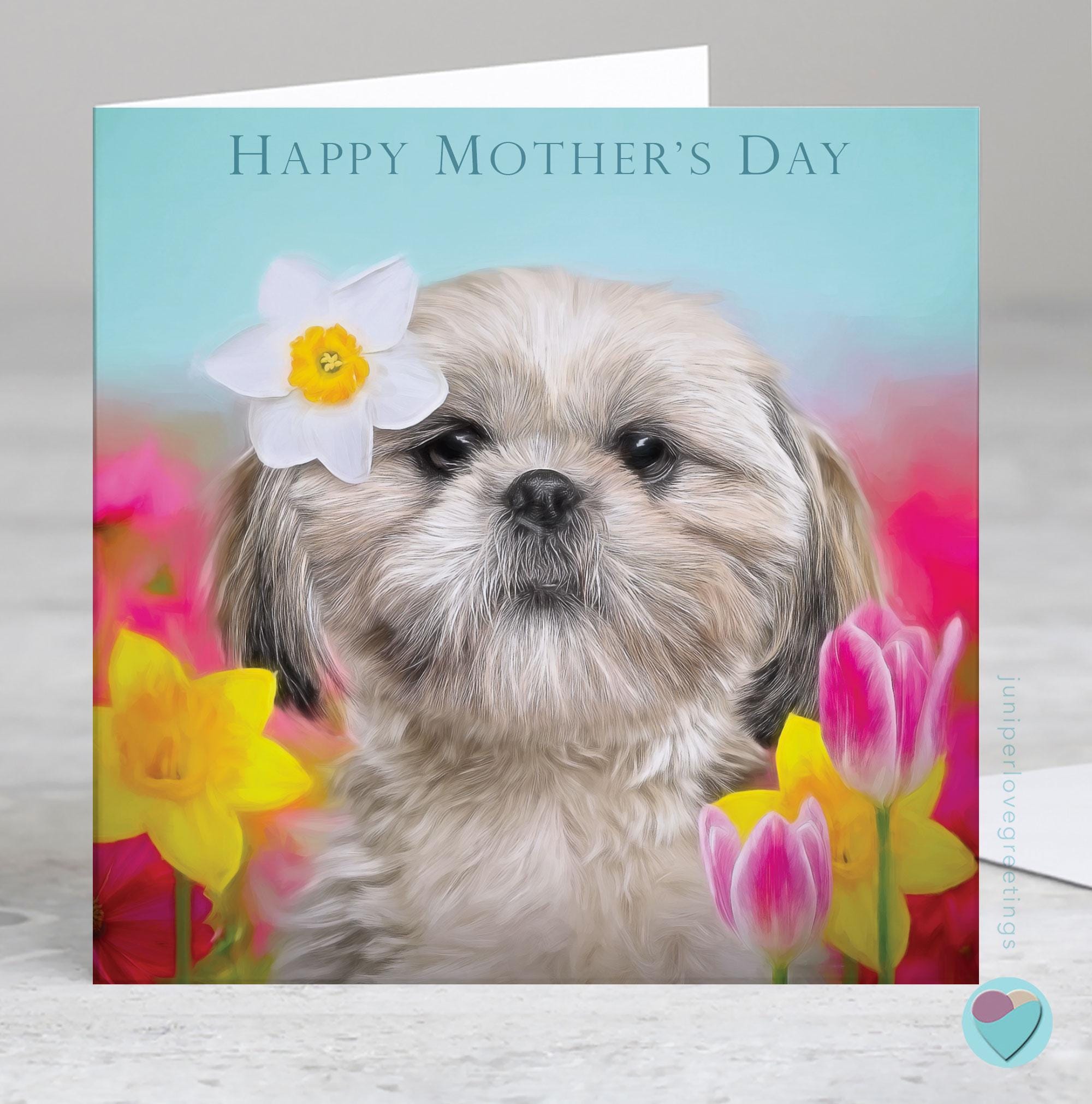 Happy Mothers Day Card: Shih-tzu Dog Lover, Dog Mum, Wife, Friend