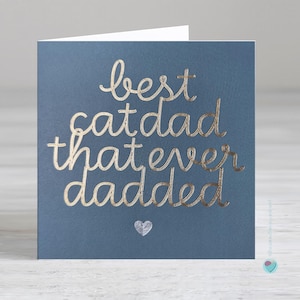 Meilleure carte papa chat - carte de fête des pères du chat - carte d'anniversaire du chat - carte souvenir chat - Option d'ajouter un message personnalisé à l'intérieur