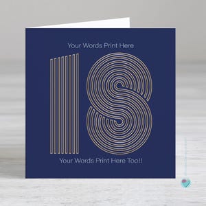Carte d'anniversaire 18 ans pour homme et femme - carte d'anniversaire personnalisée pour homme et femme - carte d'anniversaire 18 ans de luxe en feuille d'or - carte d'anniversaire 18 ans garçon