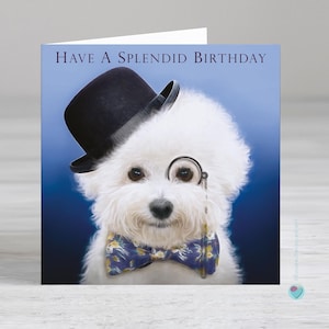 男の子の誕生日カード - ビションフリーゼ犬のカード - 男性への誕生日カード - 素晴らしい誕生日を - 中に個人的なメッセージを追加するオプション