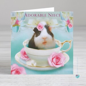 Carte d'anniversaire pour nièce - Carte d'anniversaire pour filles - Carte pour cochon d'Inde - ADORABLE NIÈCE - à destination ou en provenance d'un amateur de cochons d'Inde