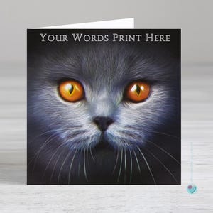 Carte British blue shorthair chat - carte d'anniversaire personnalisée pour amoureux des chats - carte de remerciement chat - rétablissement des pères pour la fête des mères