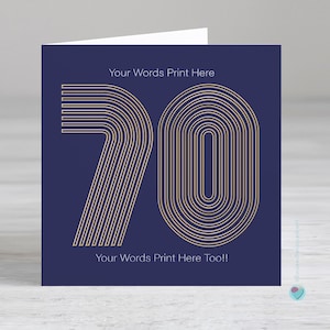 Carte 70e anniversaire pour homme ou femme - Carte 70e anniversaire personnalisée - Carte 70 ans de luxe - Carte 70e anniversaire pour homme