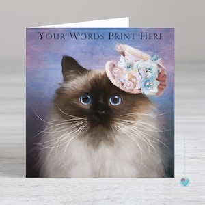 Carte de voeux chat - carte d'anniversaire chat personnalisée - carte de remerciement chat - carte de fête des mères à destination ou en provenance d'un amoureux des chats - carte de célébration