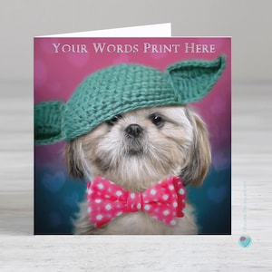 Shih-Tzu dog birthday card - personalised birthday card to a male or female - funny dog birthday card - dog fathers or mothers day card