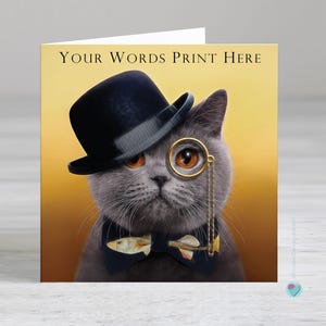Carte d'anniversaire personnalisée pour homme ou femme - carte d'anniversaire pour garçon - carte d'anniversaire pour chat British shorthair - carte d'anniversaire pour amoureux des chats mâles
