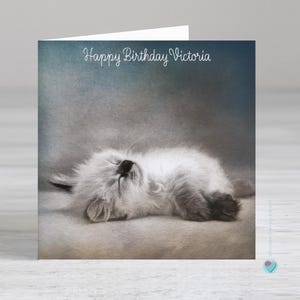 Carte d'anniversaire personnalisée pour un amoureux des chats - carte de chat ragdoll - carte de fête des mères - carte de fête des pères - carte d'anniversaire de chat - carte-cadeau de chat