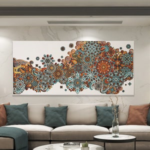 STEREOWOOD Flower Multi-Layer 3D Wood Wall Art, Wooden Wall Decor, Mandala Laser Cut, Large Geometric Wood Wall Art,Wall Decor Living Room