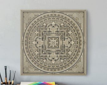 STEREOWOOD Mandala2 Multi-Layer Wooden Wall Art, Stereoscopic 3D Decor, Living Room Decor, Bedroom Decor, Laser Cut Arts and Crafts