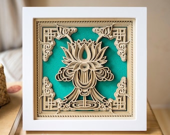 STEREOWOOD Auspicious Knot Multi-Layer Wooden Wall Art, Desktop decoration, Creative Gifts, Laser Cut Arts and Crafts，Wood mandala