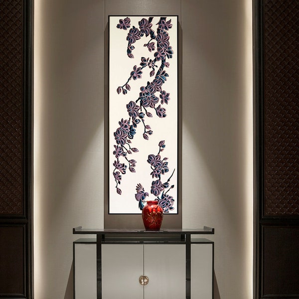 STEREOWOOD Orchid Multi-Layer Wall Art, Stereoscopic 3D Decor, Mandala Laser Cut, Geometric wood carving wall art, Wall decor living room