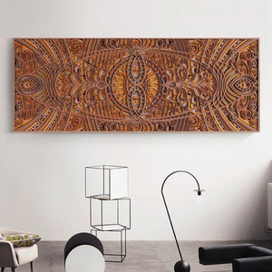 Handmade Mandala Laser Cut Wooden Wall Art - Divine Light by STEREOWOOD - Unique Modern Home Decor, Customizable Artwork, Perfect Gift Idea