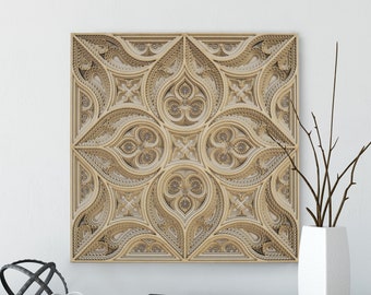 STEREOWOOD Rose Multi-Layer Wooden Wall Art, Stereoscopic 3D Decor, Living Room Decor, Bedroom Decor, Laser Cut Arts and Crafts