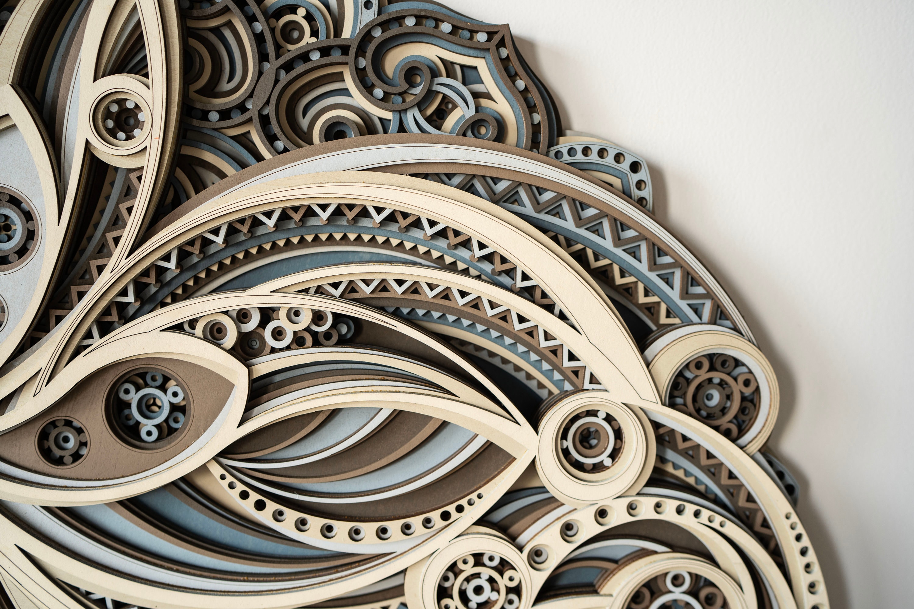 STEREOWOOD Blissful Wings Multi-layer Wall Art, Large Geometric