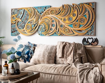 Phoenix and Sycamore Multilayer Wood Wall Art, Large Bird Laser