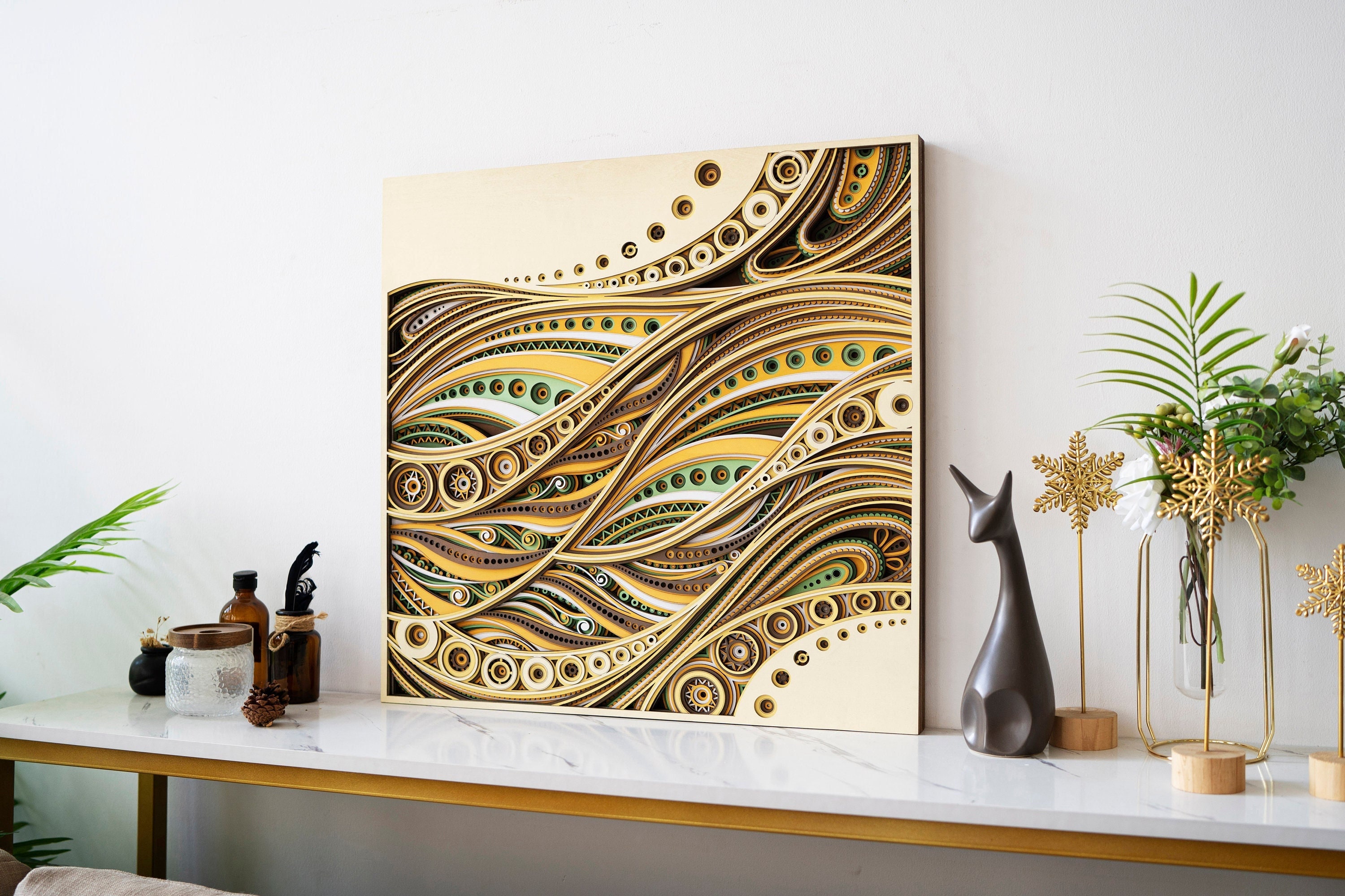 STEREOWOOD Ribbon Multi-layer Wall Art, Stereoscopic 3D
