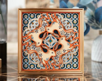 Running Rabbits Tabletop Ornament, Zodiac animal Decor, Laser Cut Desktop Display, Gift for Colleague