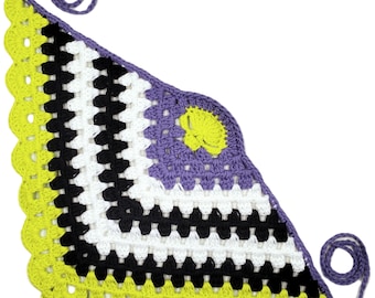 READY TO SHIP Crochet Cotton Bio-Exorcist Death's-head Hawkmoth Bandana Hair Scarf