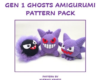 PDF File Gen 1 Ghost Amigurumi Crochet Pattern Bundle