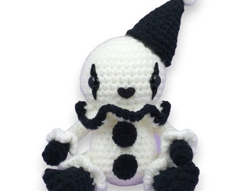 MADE TO ORDER Pietro the Pierrot Clown Crochet Amigurumi