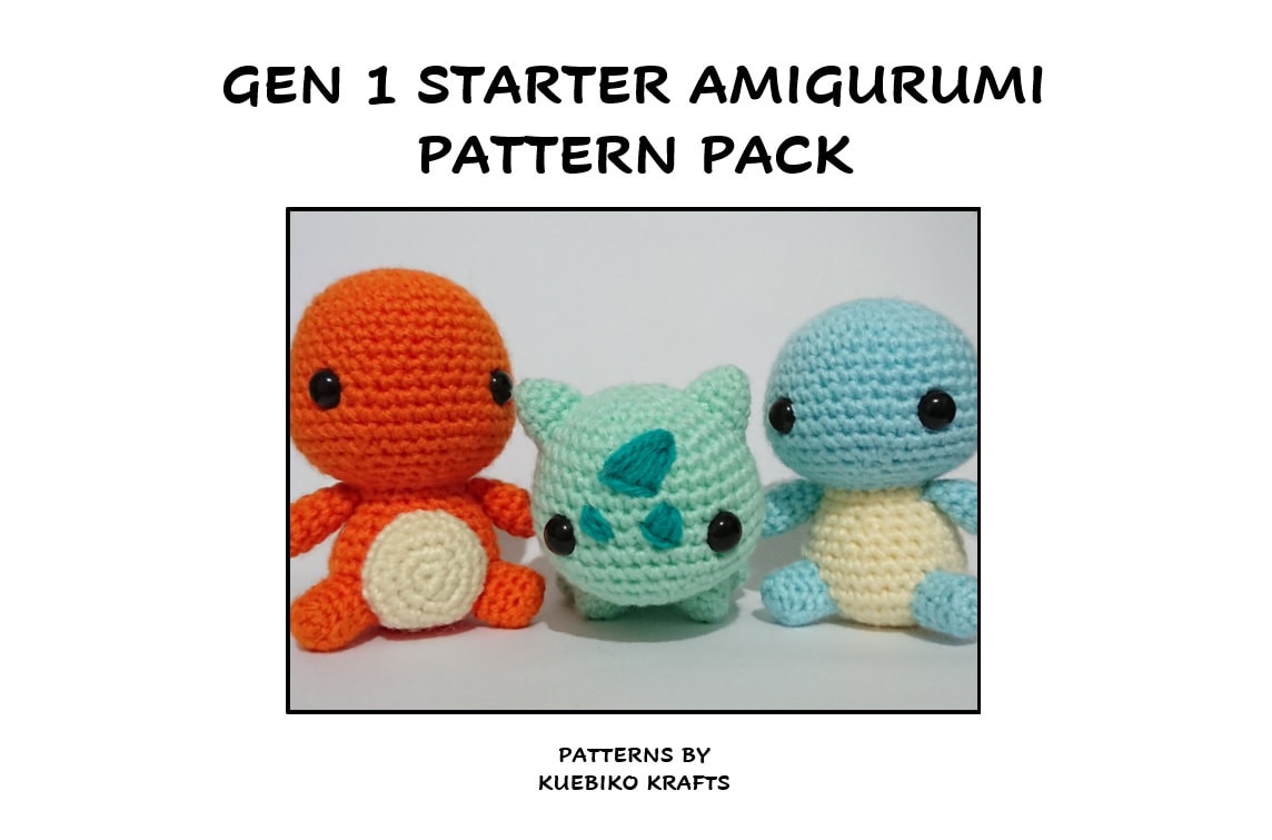 Gen 3 Starter Pokemon Amigurumi Crochet Pattern Set 