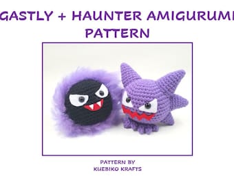 PDF File 2-in-1 Purple Ghosts Amigurumi Crochet Pattern