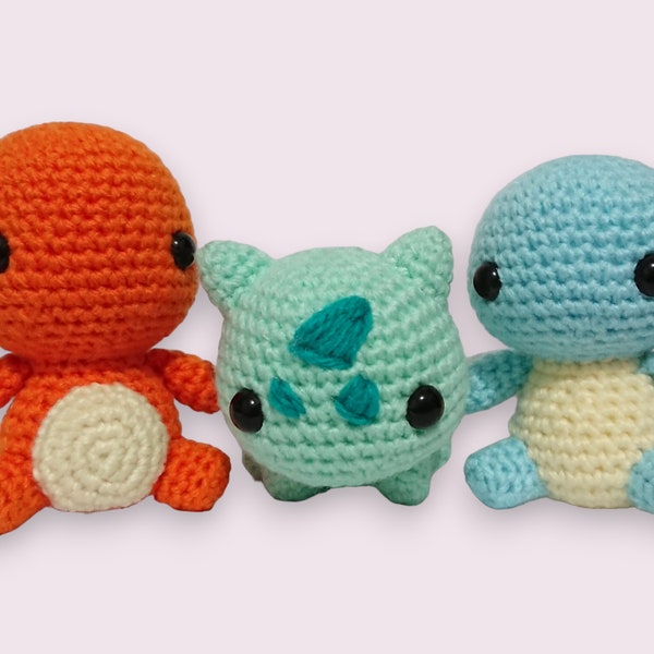 Pokemon Inspired Gen 1 Starters Crochet Amigurumi