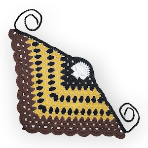 READY TO SHIP Death's-head Hawkmoth Crochet Cotton Bandana Head Scarf