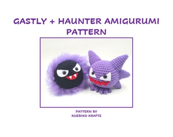 PDF File Gastly + Haunter Amigurumi Crochet Pattern