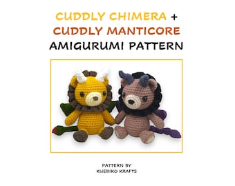 Pdf-bestand Snoezige Chimera en Cuddly Manticore 2-in-1 amigurumi-haakpatroon