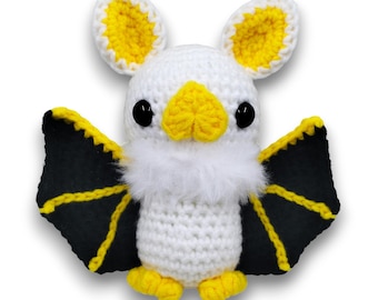 READY TO SHIP Honduran White Bat Crochet Amigurumi