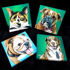 8 x 8 Custom Pet Portrait Painting Acrylic Pet Portrait from Photo on Canvas Makes Ideal Gift for Pet Owner image 6