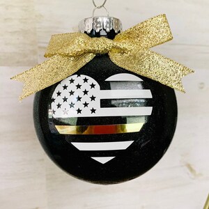 Thin Gold Line Dispatcher Glitter Christmas Ornament / Personalized Gift / 911 Dispatcher / Thin Yellow Line