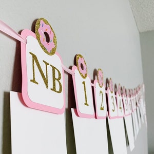 Donut First Birthday Photo Banner / Monthly Photo Banner / Donut Grow Up First Birthday Pictures / Photo Banner / Donut Banner