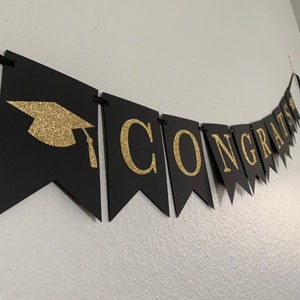 Congrats Graduation Banner / Gold Graduation Banner / Graduation Decoration / Graduation Party / 2023 Graduation Banner / Class of 2023 image 5