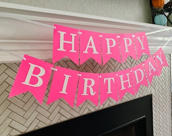 Pre-Strung Birthday Banner - "I Act Like It's My Birthday Everyday" Hot Pink Glitter Party Decor