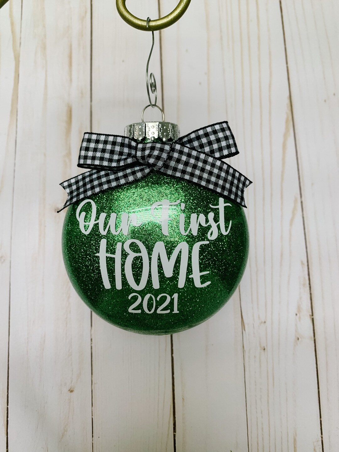 Our First Home Ornament / New Home Ornament / Glitter Etsy