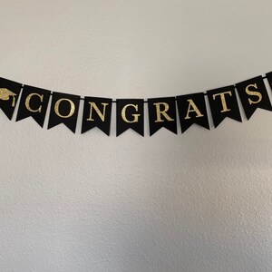 Congrats Graduation Banner / Gold Graduation Banner / Graduation Decoration / Graduation Party / 2023 Graduation Banner / Class of 2023 image 3