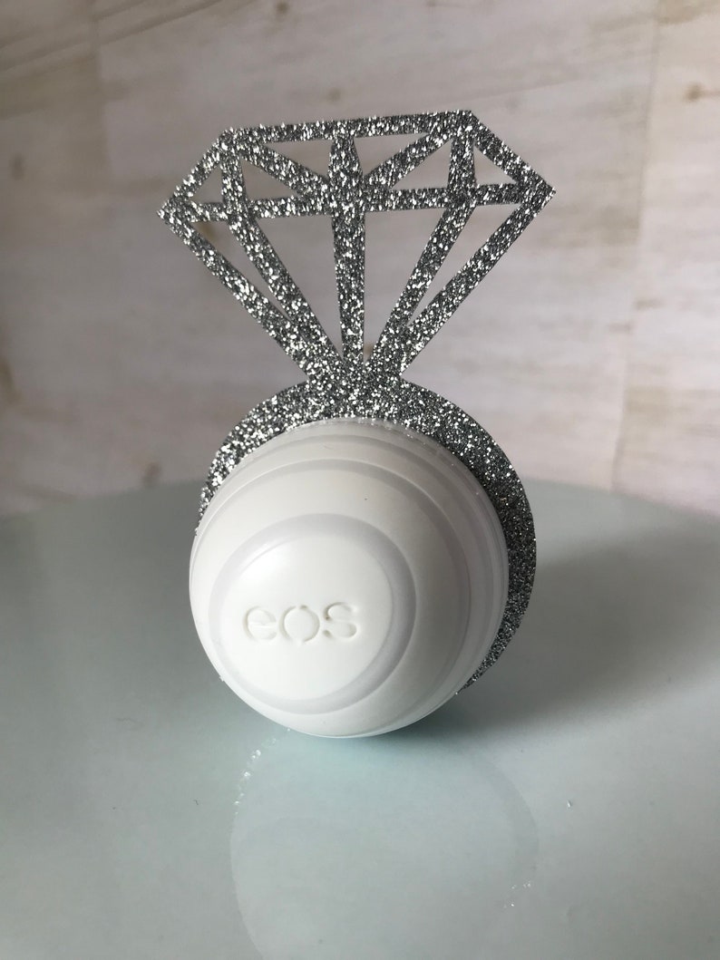 Diamond Ring Glitter Bridal Shower Favor / EOS Round Lip Balm Etsy