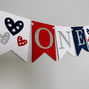 Patriotic High Chair Banner / Red White & Blue First Birthday / 4th of July First Birthday / Little Firecracker / Fourth of July Banner