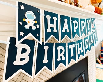 Banner de cumpleaños espacial / Banner de feliz cumpleaños espacial / Primer cumpleaños espacial / Primer cumpleaños de niño / Primer viaje alrededor del sol