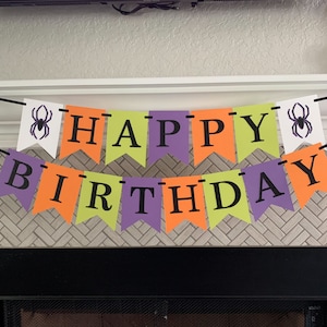 Halloween Happy Birthday Banner / Spooky One / Halloween Party / Halloween First Birthday / Halloween Decor / Spooky Birthday