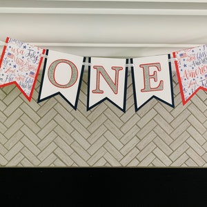 Patriotic High Chair Banner / Red White & Blue First Birthday / 4th of July First Birthday / Little Firecracker / Fourth of July Banner