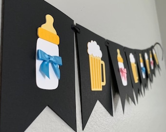 Bebé está cervecero de cerveza estandarte / cerveza Baby Shower / Botellas y bandera de la cerveza / Cheers and Beers Decor