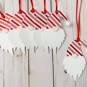 Gnome Christmas Gift Tags / Christmas Gnome / Custom Gift Tags / Holiday Gnome Tags / Set of 6 / Red Glitter