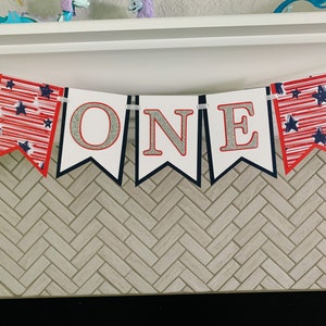 Patriotic High Chair Banner / Red White & Blue First Birthday / 4th of July First Birthday / Little Firecracker / Fourth of July Banner