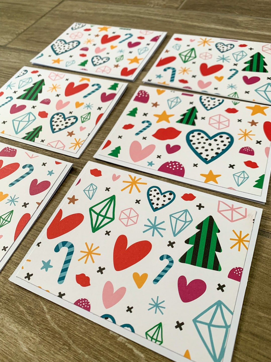 6 Note Cards With Envelopes / Christmas Note Cards / Blank Note Cards ...