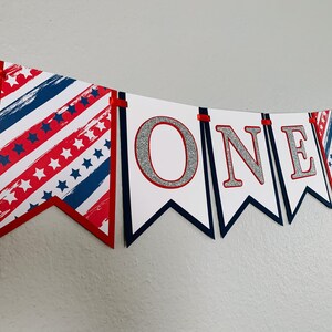 Patriotic High Chair Banner / Red White & Blue First Birthday / 4th of July First Birthday / Little Firecracker / Fourth of July Banner