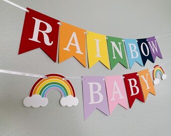 Rainbow Baby Banner / Baby Shower Banner / Rainbow Baby Shower / Bright Rainbow Banner / Rainbow Banner