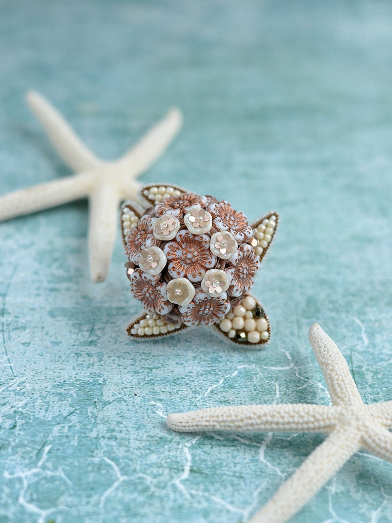 Turtle Brooch Nautical Pin Tortoise Broach Etsy